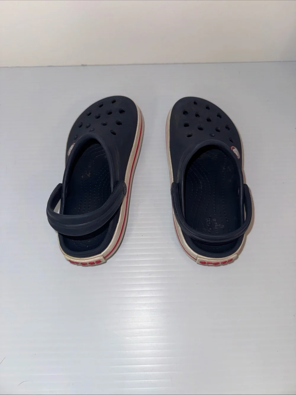 Crocs Crocband Clogs Shoes Navy Blue & Red - Child's Size 11 Child